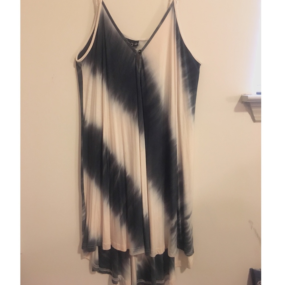 White & Blue Flowy Dress